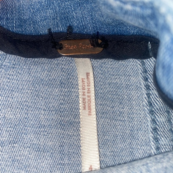 FREE PEOPLE BLUE JEAN MINI SKIRT - Picture 4 of 4